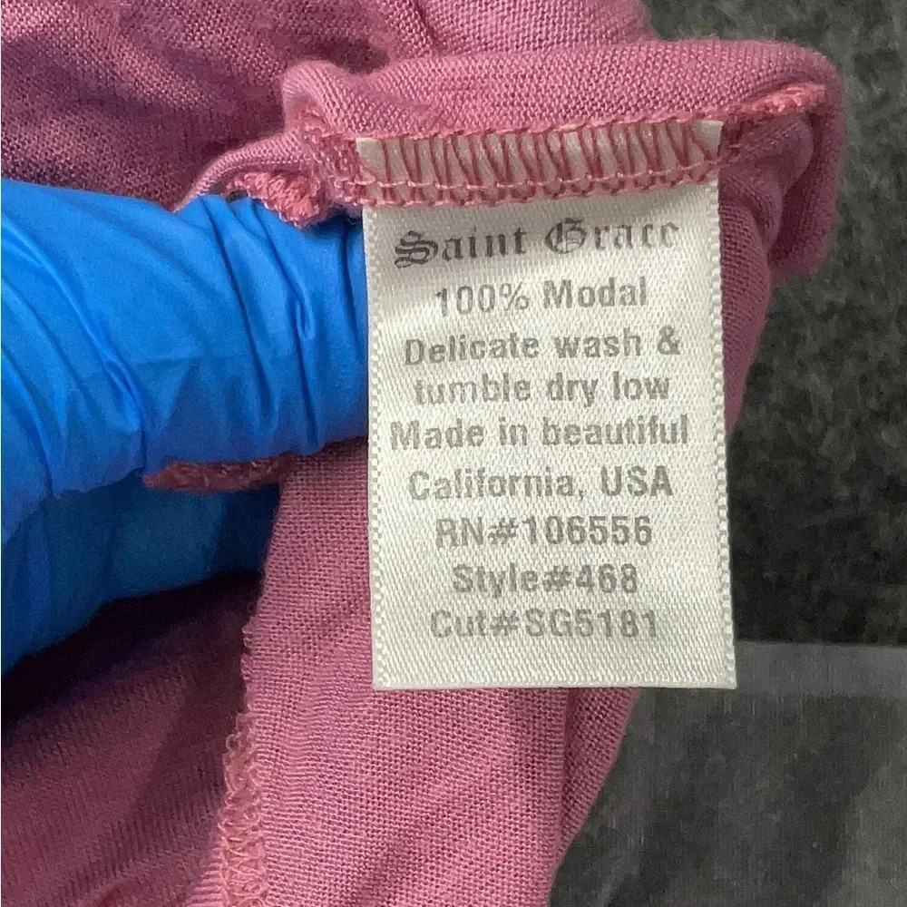 Saint Grace rose pink jersey knit dress, sz S, v-neck, sleeveless - Picture 4 of 4